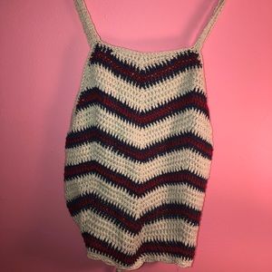 Red, white, blue crochet top from Charlotte Russe